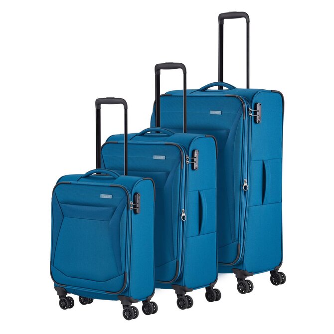 Cestovní kufry set 3ks Travelite CHIOS S,M,L petrolejová, Textil