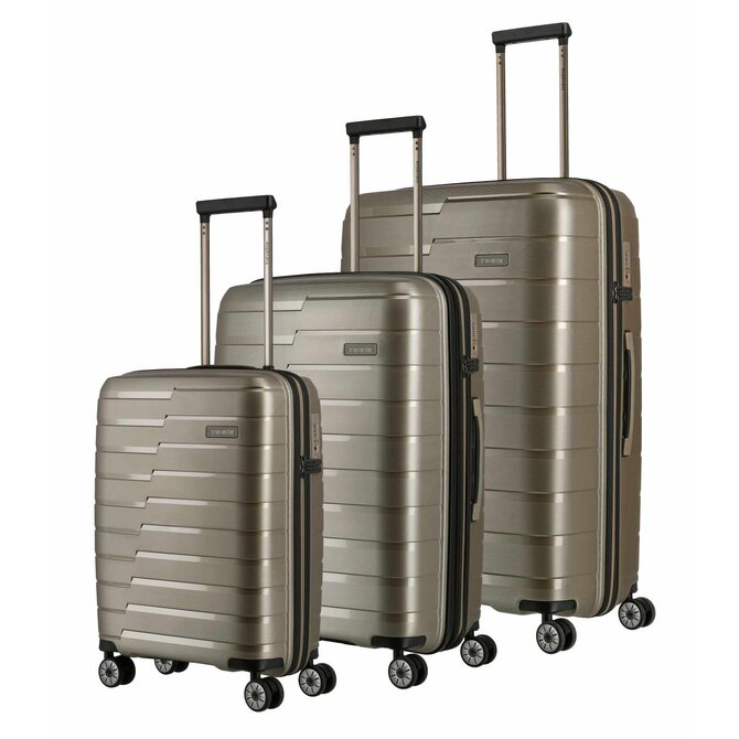 Cestovní kufry set 3ks Travelite AIR BASE S,M,L šampaňská, Polypropylen