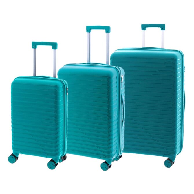Cestovní kufry set 3ks John Travel Arcadia S,M,L tyrkysová, Polypropylen