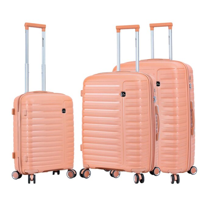 Cestovní kufry set 3ks Madisson Linea EXP S,M,L růžová, Polypropylen