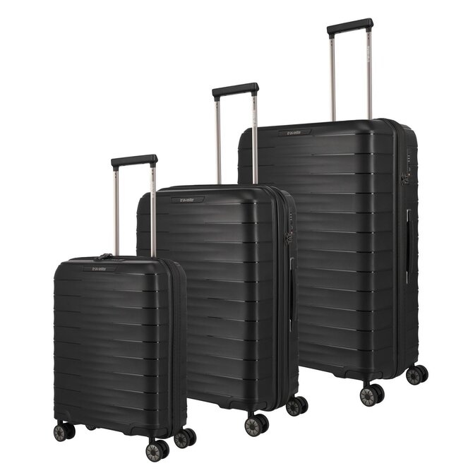 Cestovní kufry set 3ks Travelite Mooby S,M,L černá, Polypropylen