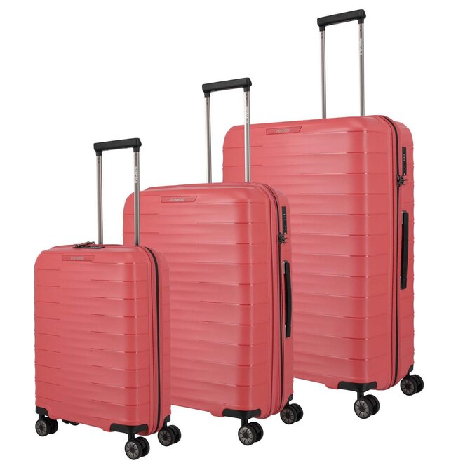 Cestovní kufry set 3ks Travelite Mooby S,M,L červená, Polypropylen