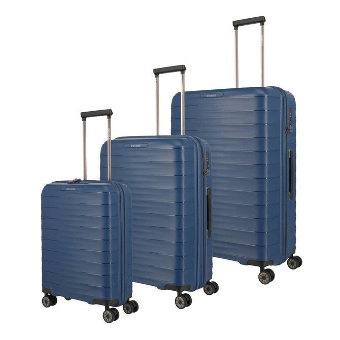 Cestovní kufry set 3ks Travelite Mooby S,M,L modrá, Polypropylen