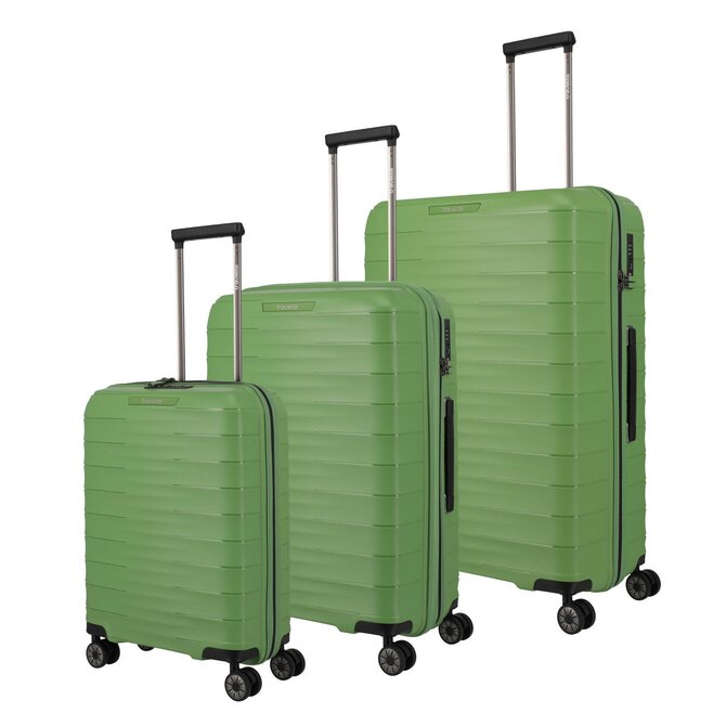 Cestovní kufry set 3ks Travelite Mooby S,M,L zelená, Polypropylen