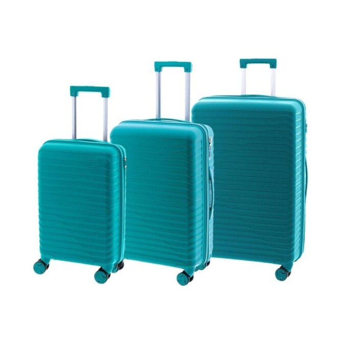 Cestovní kufry set 3ks John Travel Arcadia S,M,L tyrkysová, Polypropylen