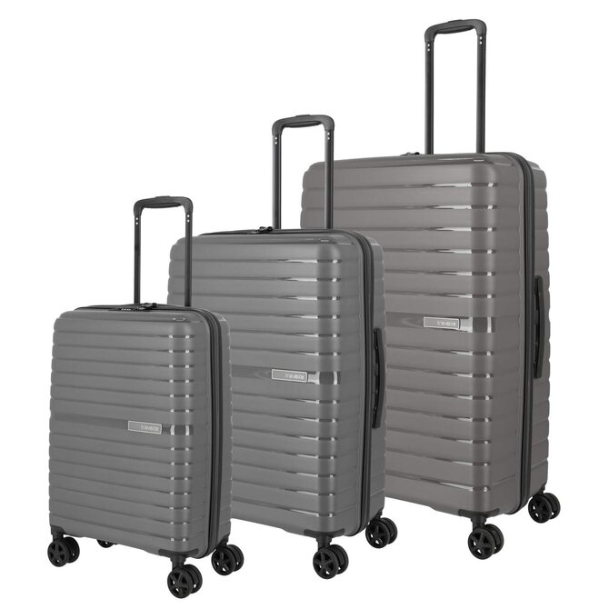 Cestovní kufry set 3ks Travelite Trient S,M,L antracitová, Polypropylen
