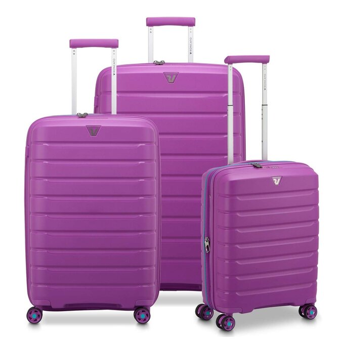Cestovní kufry set 3ks Roncato B-FLYING S,M,L fialová, Polypropylen