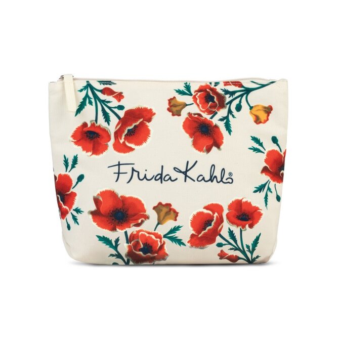 Kosmetická taška Frida Kahlo L béžová, Textil