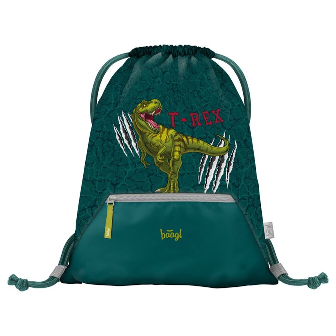BAAGL Školní sáček T-REX zelená, Textil