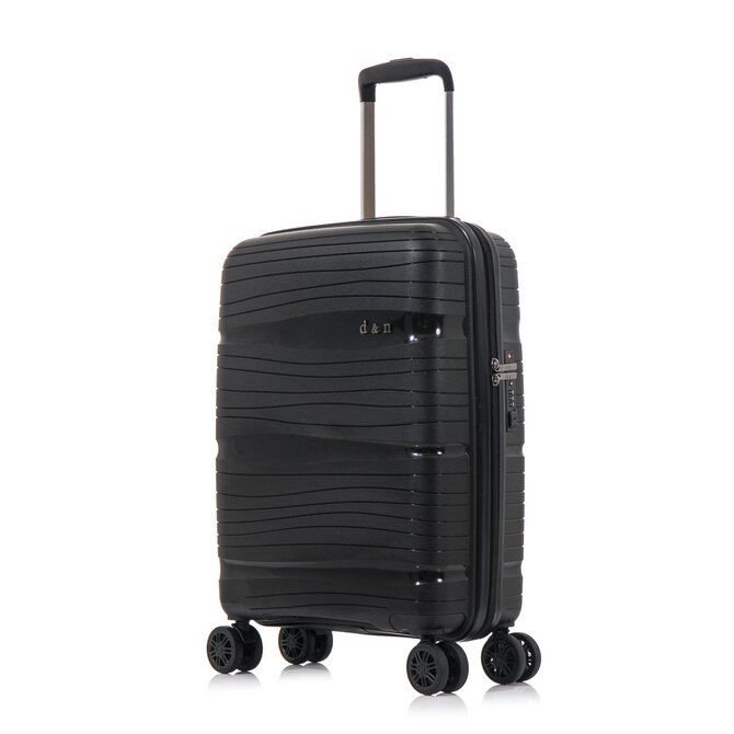 Cestovní kufr d&n 4W S Waves černá, Polypropylen