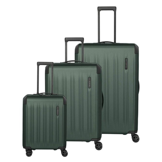 Cestovní kufry set 3ks Travelite Dynamiic S,M,L zelená, ABS