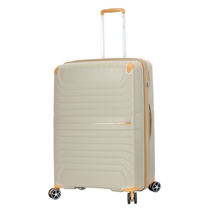 Cestovní kufr Snowball CORNERS 4W L šampaňská, Polypropylen