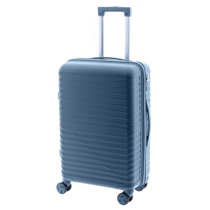 Cestovní kufr John Travel Arcadia 4W M modrá, Polypropylen