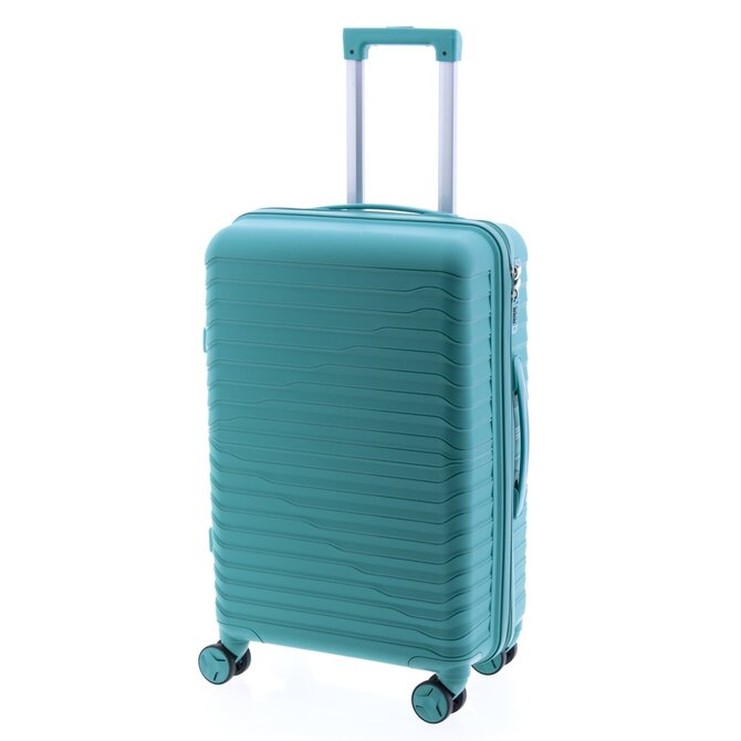 Cestovní kufr John Travel Arcadia 4W M tyrkysová, Polypropylen