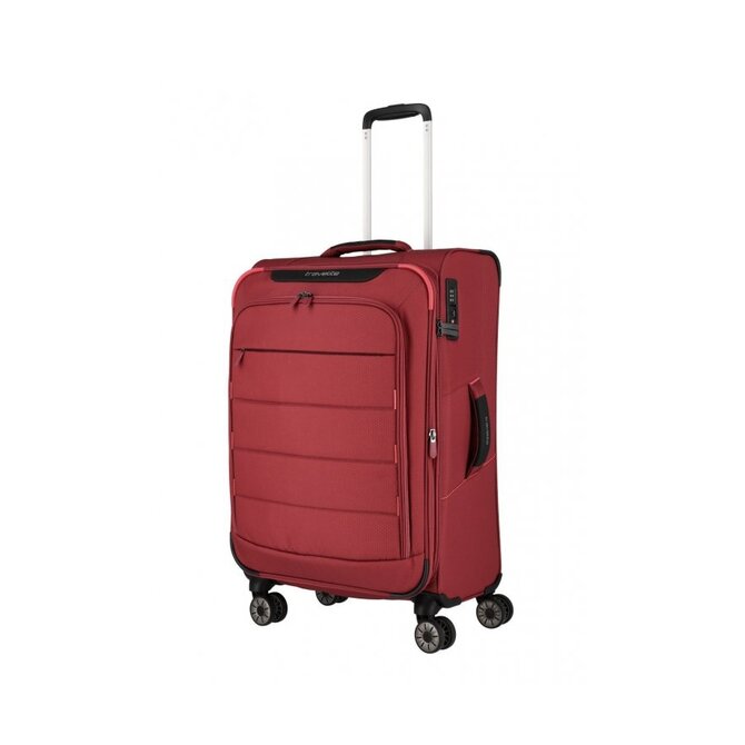 Cestovní kufr Travelite Skaii 4w M červená, Textil