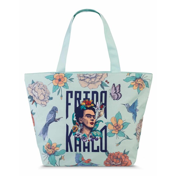Dámská taška Frida Kahlo shopper zelená, Textil