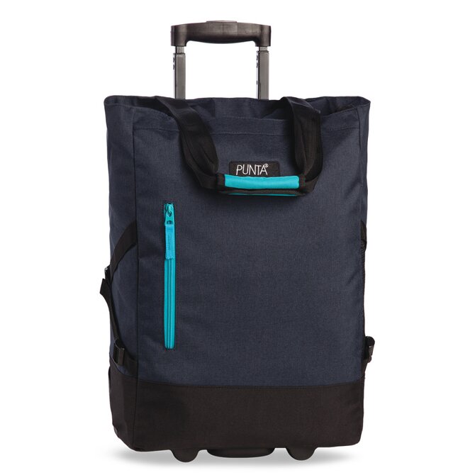 Fabrizio Nákupní taška na kolečkách PUNTA Wheel modrá, Textil