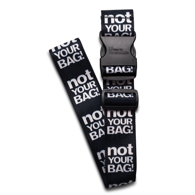 Popruh Fabrizio signs černá, Polypropylen