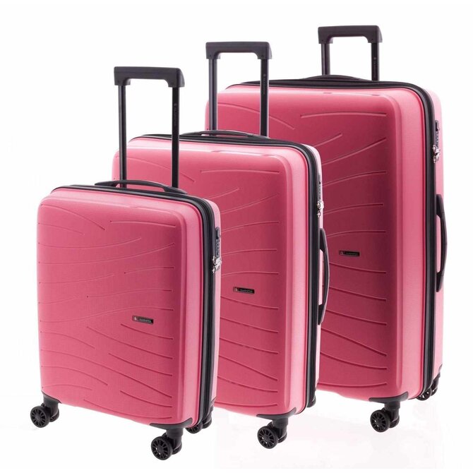 Cestovní kufry set 3ks Gladiator FLOW S,M,L růžová, Polypropylen