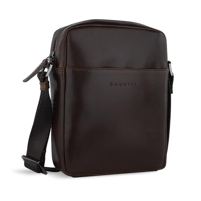 Taška přes rameno Bugatti Romano S hnědá, Kůže