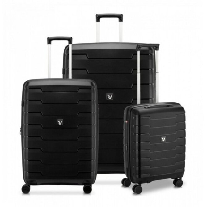 Cestovní kufry set 3ks Roncato Skyline 2.0 S,M,L černá, Polypropylen