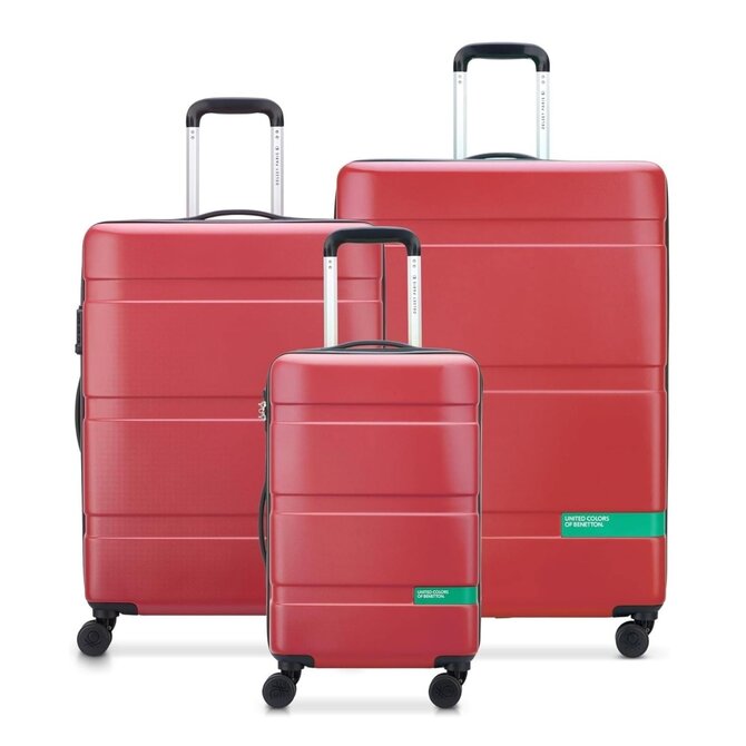 United Colors of Benetton Cestovní kufry set 3ks Benetton NOW by Delsey S,M,L červená, ABS / Polykarbonát