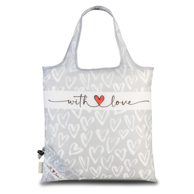 Fabrizio Skládací dámská taška Punta With love šedá, Textil