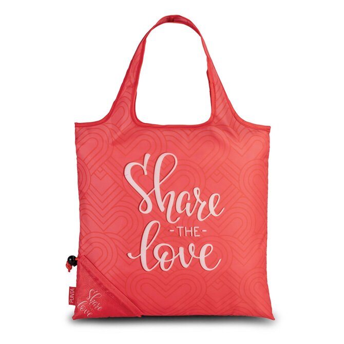 Fabrizio Skládací dámská taška Punta Share the love červená, Textil