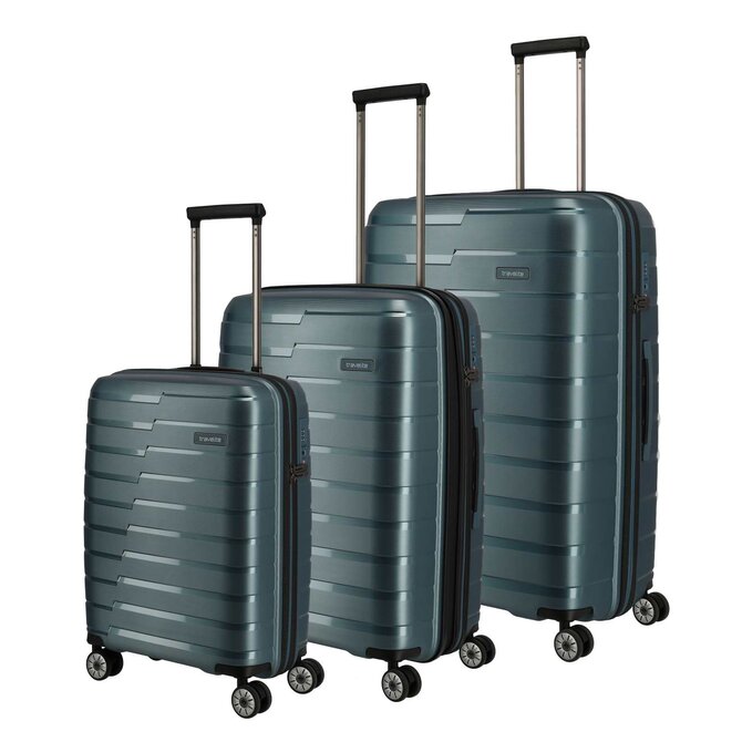 Cestovní kufry set 3ks Travelite AIR BASE S,M,L modrá, Polypropylen
