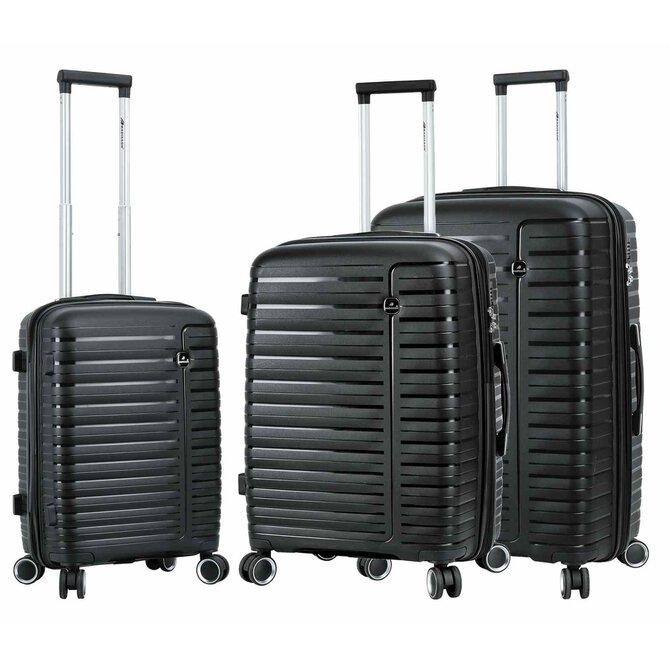 Cestovní kufry set 3ks Madisson Linea EXP S,M,L černá, Polypropylen