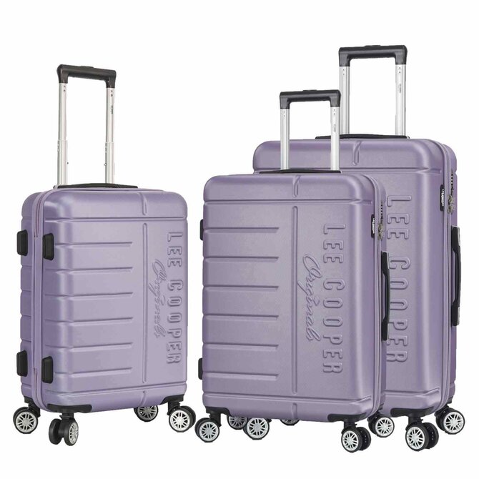 Cestovní kufry set 3ks Lee Cooper Brighton S,M,L fialová, ABS