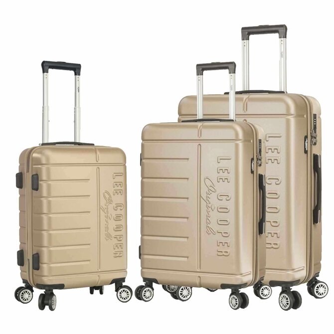 Cestovní kufry set 3ks Lee Cooper Brighton S,M,L šampaňská, ABS