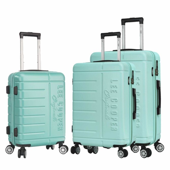 Cestovní kufry set 3ks Lee Cooper Brighton S,M,L zelená, ABS