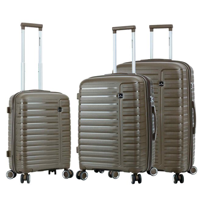 Cestovní kufry set 3ks Madisson Linea EXP S,M,L hnědá, Polypropylen