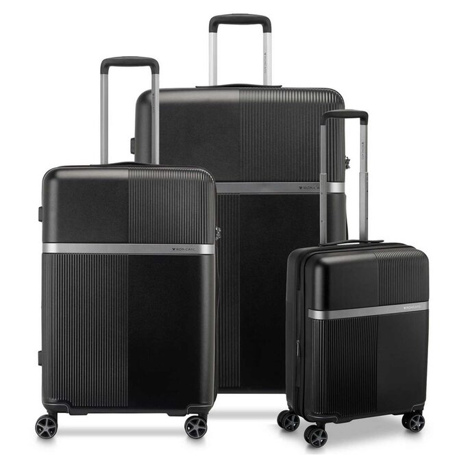 Cestovní kufry set 3ks Roncato AIRGLAM S,M,L černá, ABS / Polykarbonát
