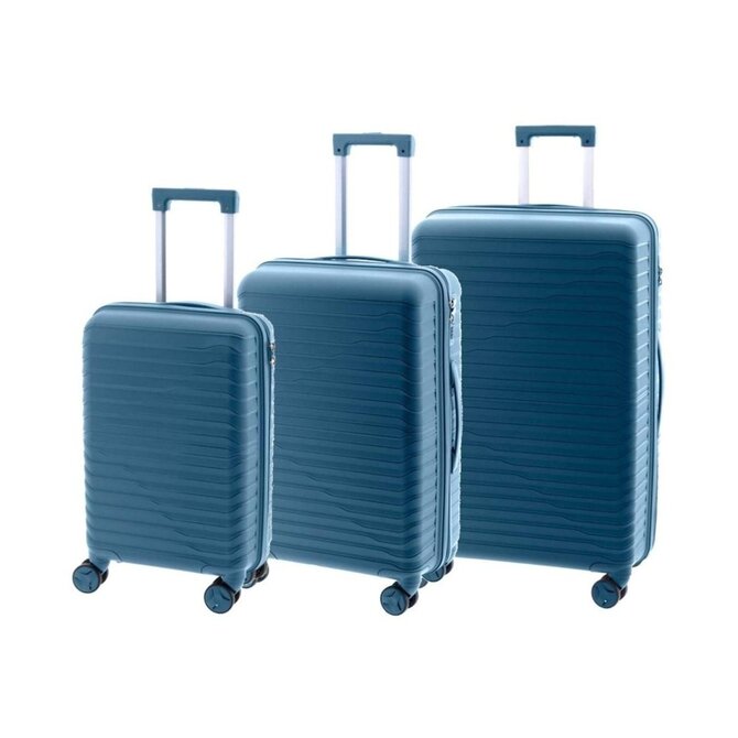 Cestovní kufry set 3ks John Travel Arcadia S,M,L modrá, Polypropylen