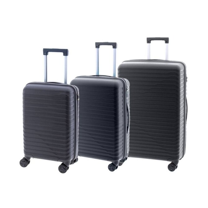 Cestovní kufry set 3ks John Travel Arcadia S,M,L šedá, Polypropylen