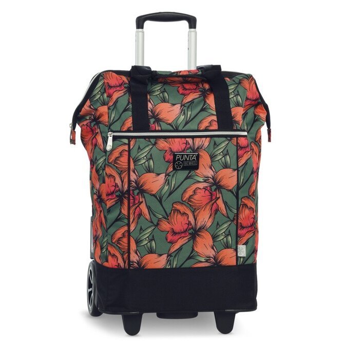 Fabrizio Nákupní taška na kolečkách PUNTA Big Wheel zelená, Textil