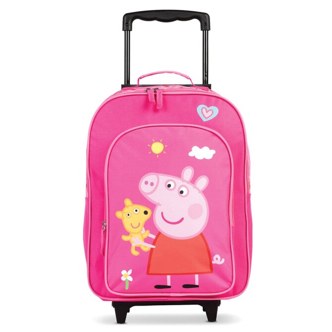 Fabrizio Dětský kufr Prasátko Peppa růžová, Textil