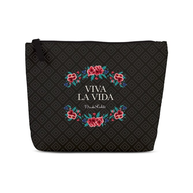 Kosmetická taška Frida Kahlo L černá, Textil
