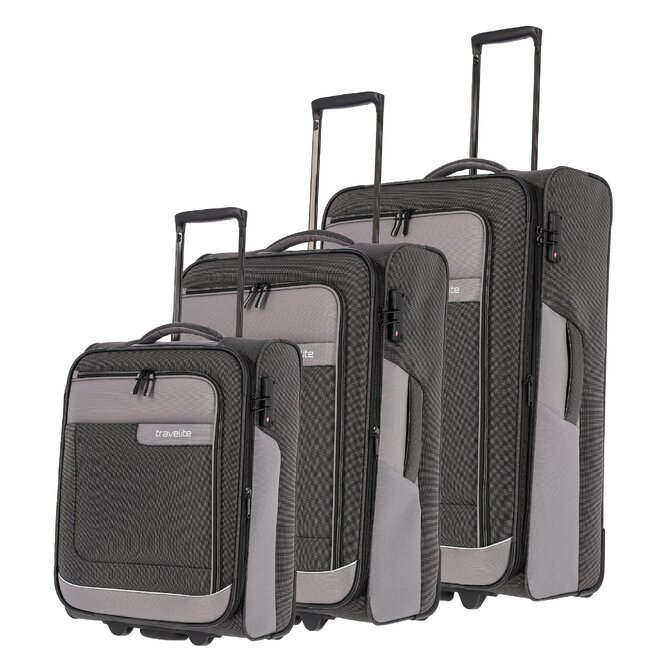 Cestovní set 3ks Travelite Viia 2W antracitová, Textil