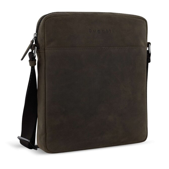 Taška přes rameno Bugatti Luca cross M hnědá, Kůže