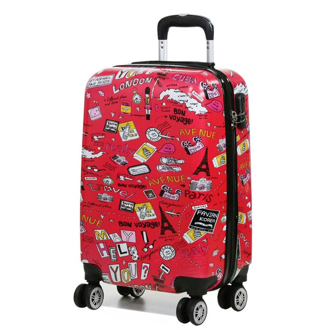 Cestovní kufr MADISSON 4W ABS S červená, ABS / Polykarbonát