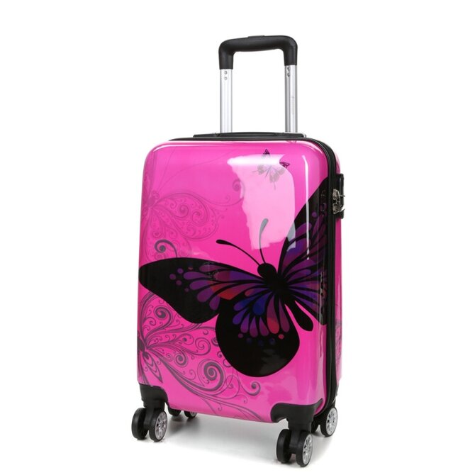 Cestovní kufr Madisson 4W FLY S růžová, ABS / Polykarbonát