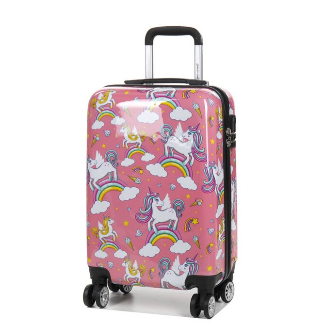 Cestovní kufr MADISSON UNICORN 4W ABS S růžová, ABS / Polykarbonát