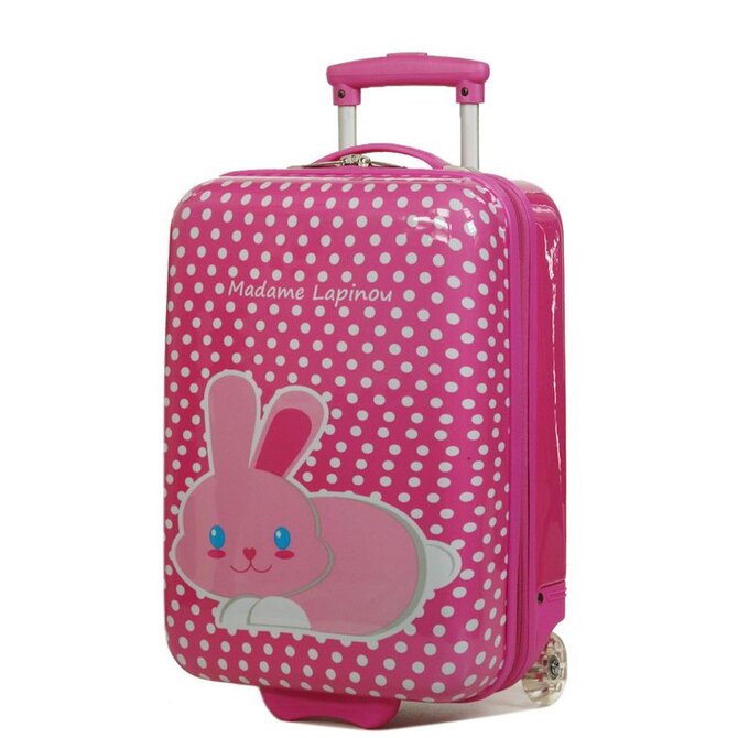 Dětský kufr Madisson Lapinou 2W SX růžová, ABS / Polykarbonát