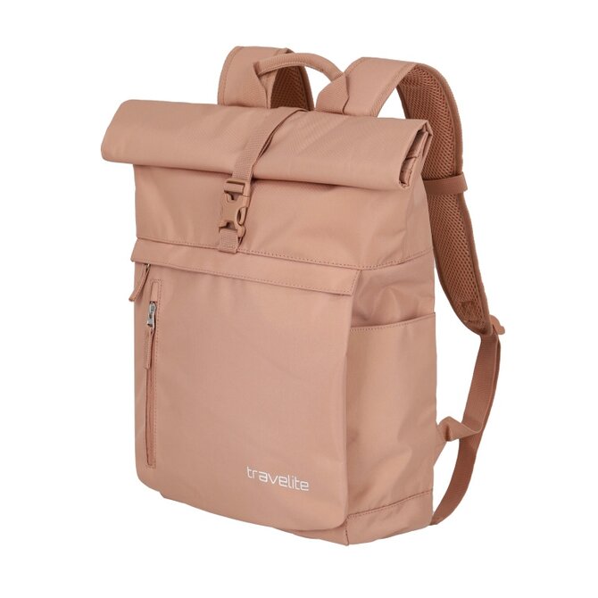 Batoh Travelite Basics Rollup růžová, Textil