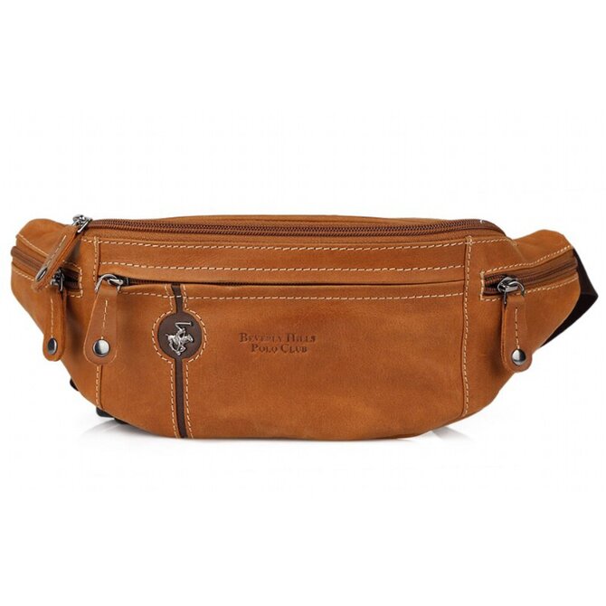 Beverly Hills Polo Club Ledvinka kožená BHPC Explore tabáková, Kůže