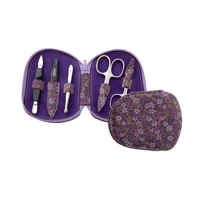 Manikúrová sada Premium Line 5-dílná fialová, Kůže