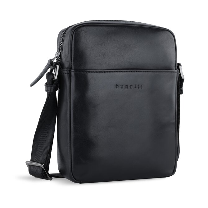 Taška přes rameno Bugatti Romano S černá, Kůže